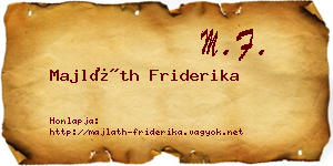 Majláth Friderika névjegykártya